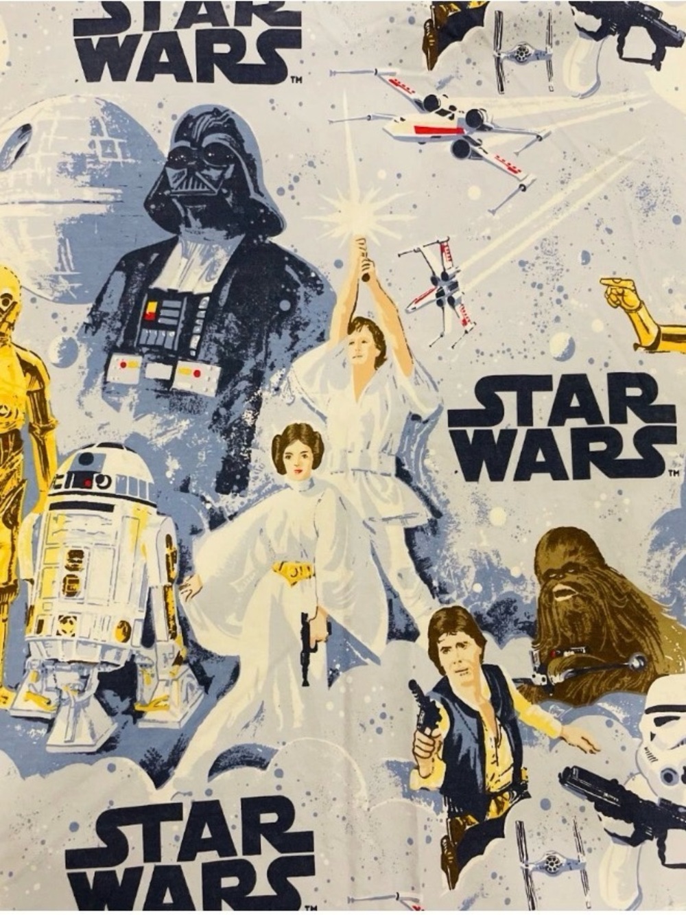 POTTERY BARN KIDS Organic Star Wars New Hope Twin Flat Sheet
